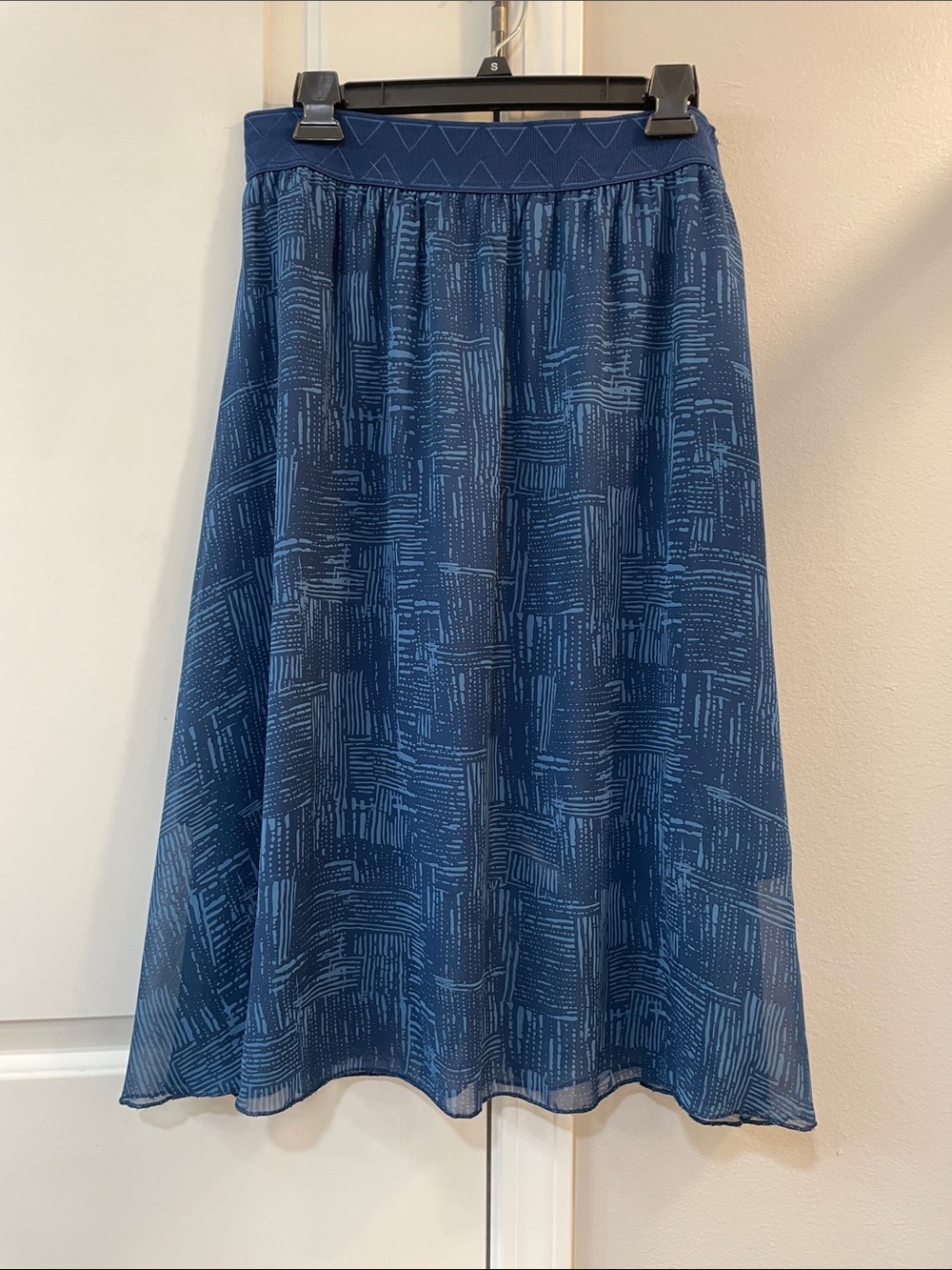 Blue Patterned A-Line Women's Skirt